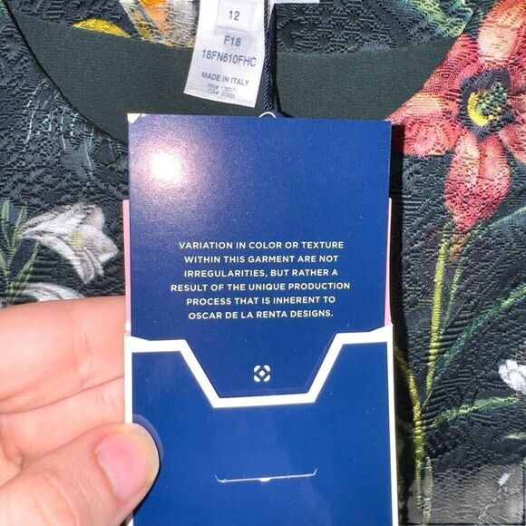 NWT Oscar De La Renta Floral Print Midi Length Dress Sz 12 - Picture 3 of 11